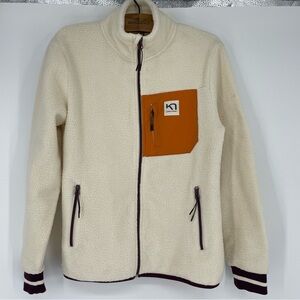 Kari Traa Rothe Midlayer Sail Jacket Fleece Women's Medium Full Zip Cream